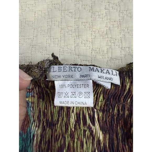 Alberto Makali Artsy Ruched Plisse Top Ruffle Asymmetric | Est. Size Large - Picture 7 of 14